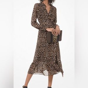 Michael kors leopard wrap dress